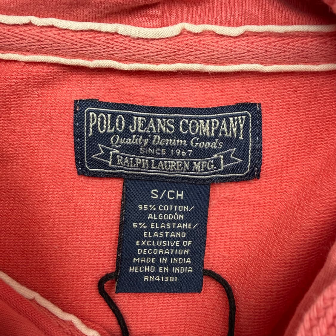 폴로 진스 컴퍼니 라이트 핑크 y2k 후드집업 S 상품이미지7