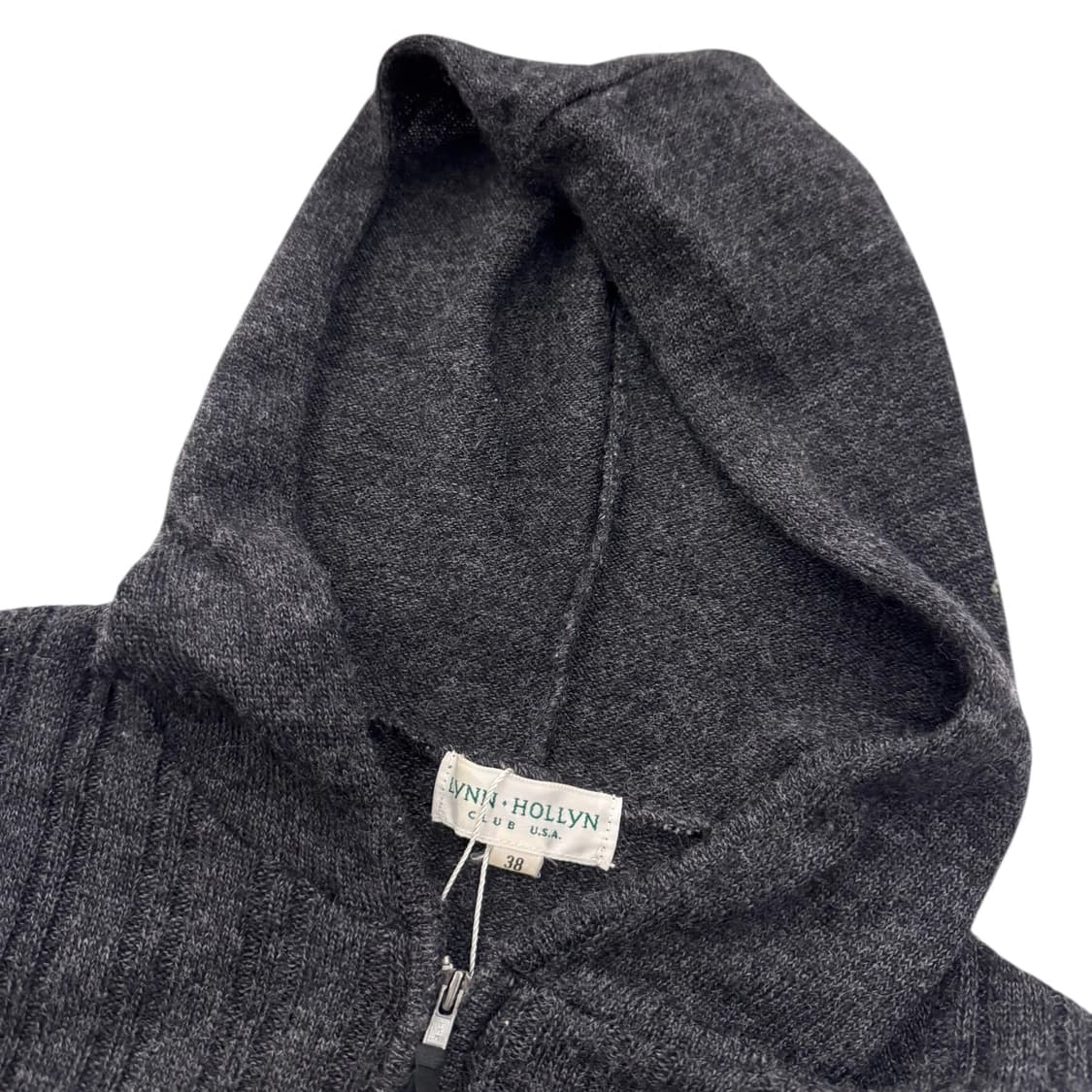 LYNN HOLLYN 아가일 울 후드 집업 자켓 차콜 상품이미지6