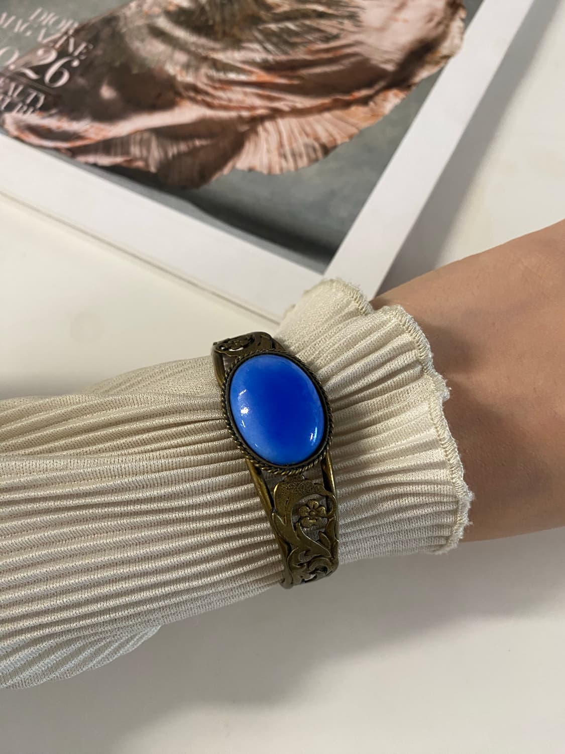 빈티지 카보숑 스톤 팔찌 뱅글 팔찌 상품이미지1