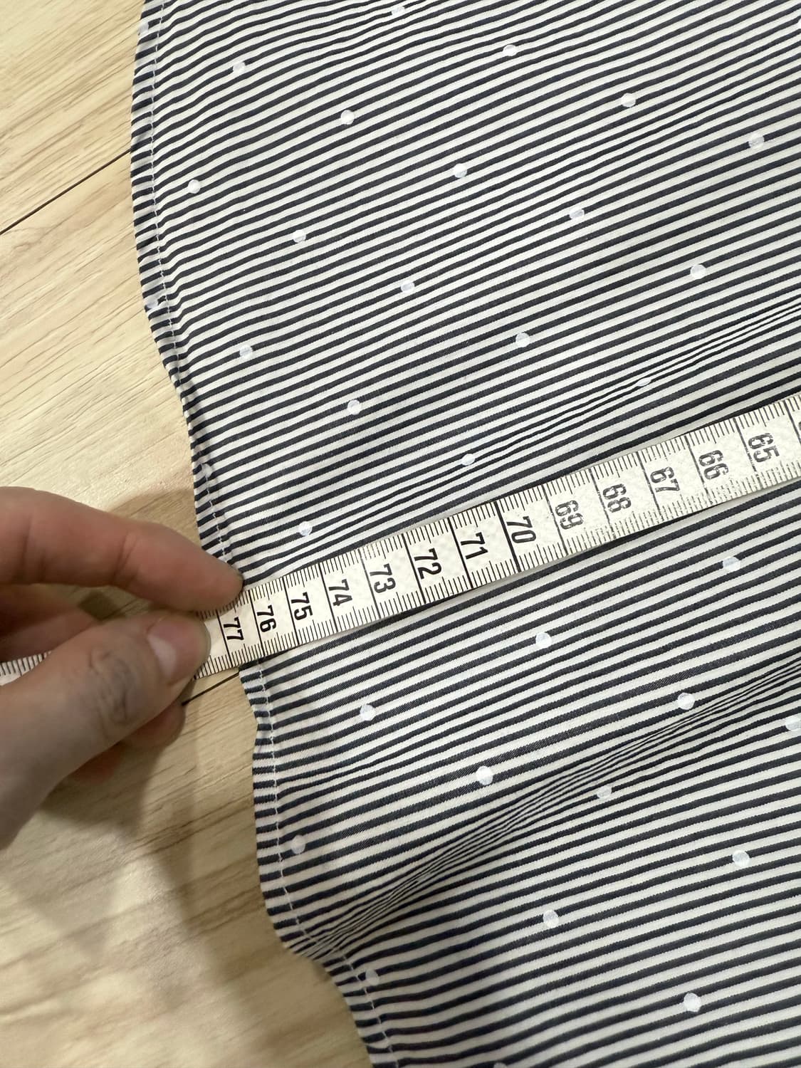 클럽모나코 스트라이프 도트 셔츠 슬림핏 M(100) 상품이미지3