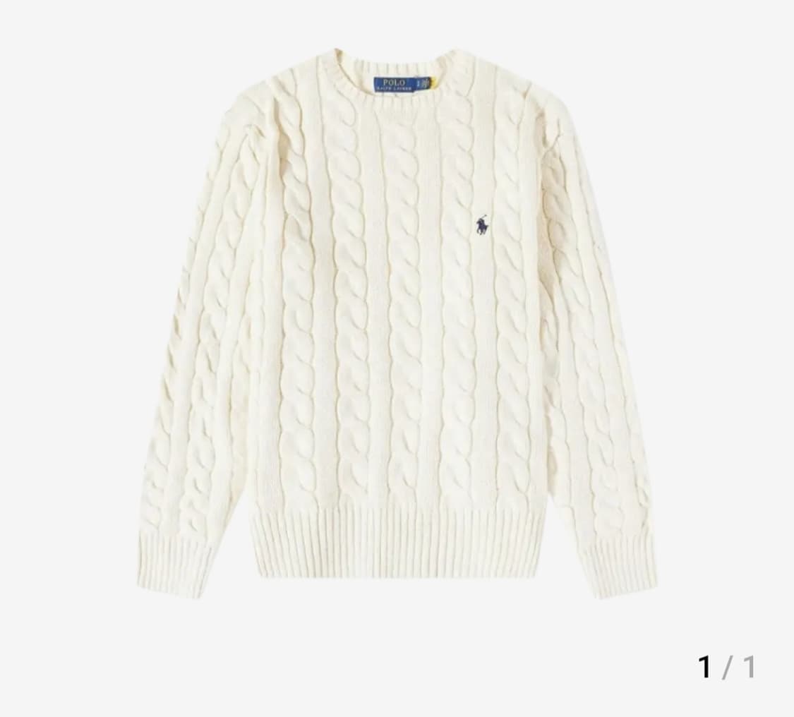 폴로 랄프로렌 케이블니트 아이보리 XL  상품이미지1