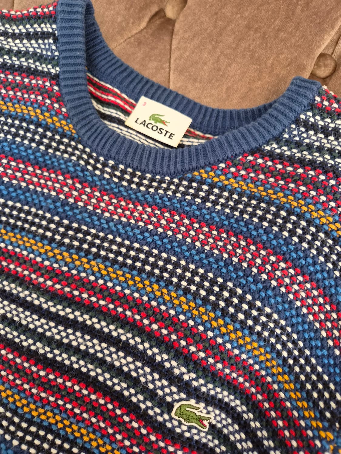 라코스테 남성 멀티컬러 코튼라운드니트
 상품이미지3
