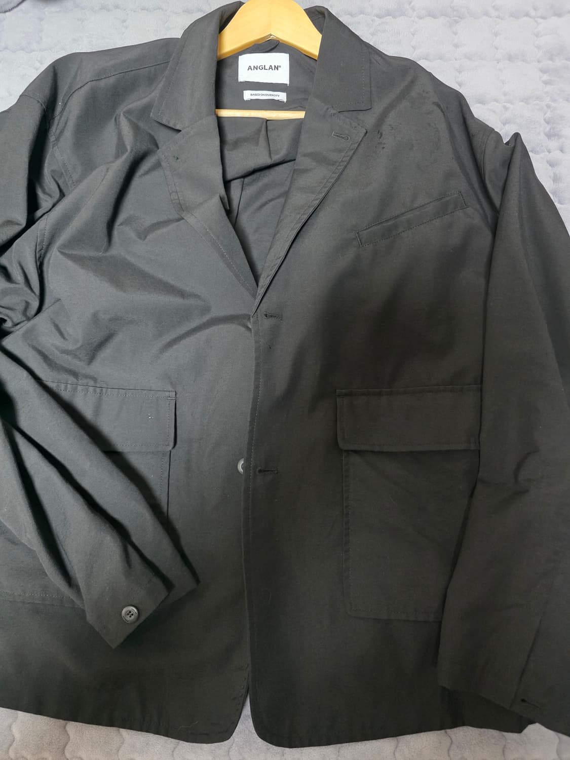 앵글런 Decent Pocket Blazer Jacket - Black 상품이미지1