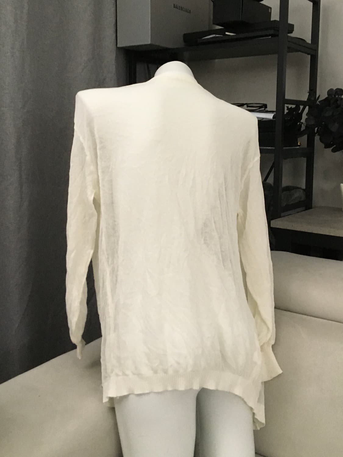 ༒ White see-through midi cardigan 상품이미지3