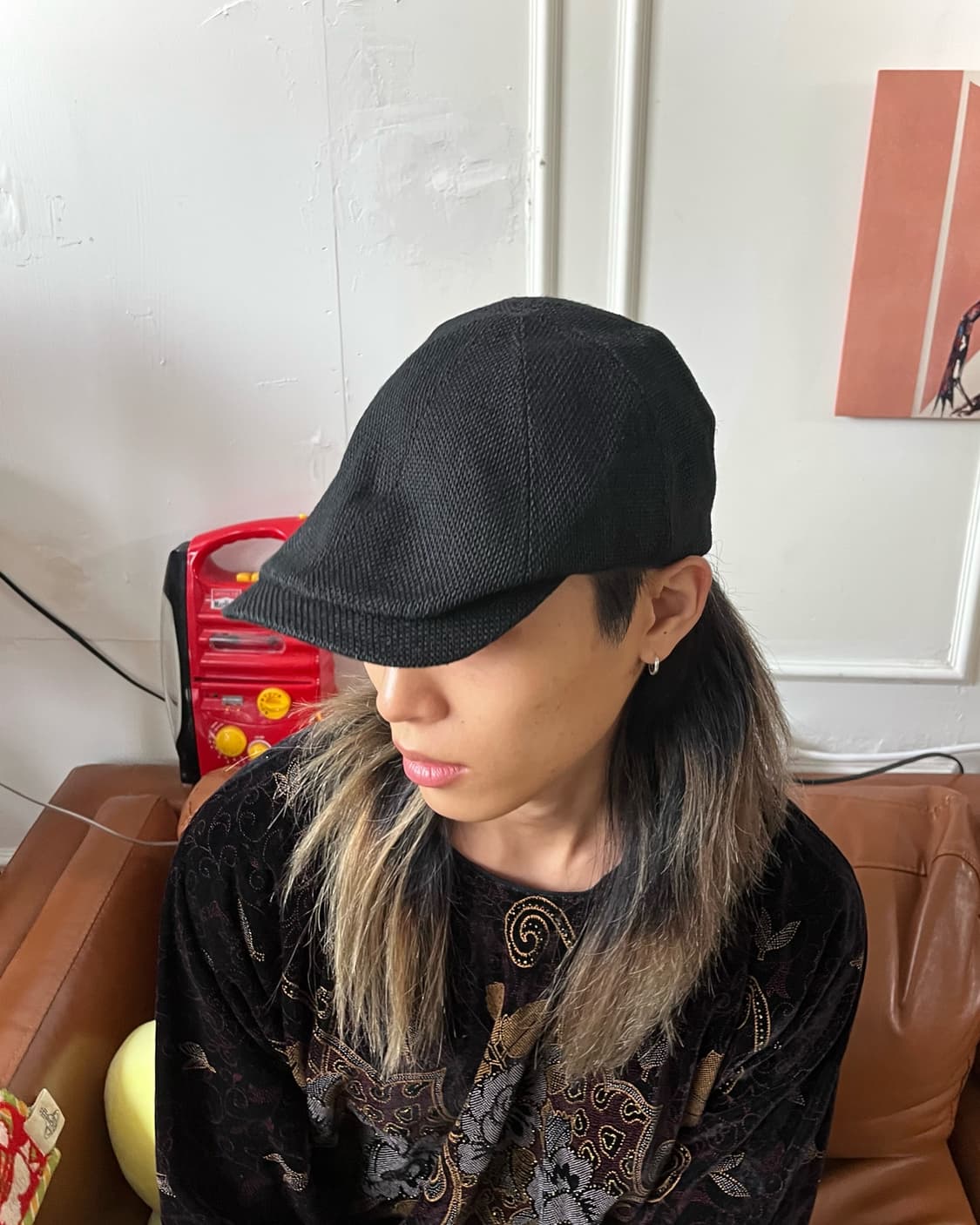 Jpn Vintage 8-Panel Black Hunting Cap 상품이미지3