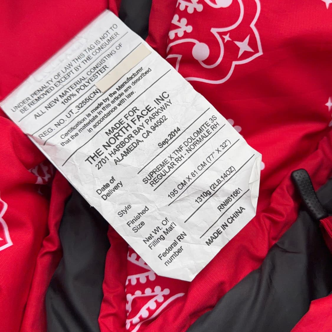 슈프림 X 노스페이스 돌로마이트 반다나 침낭 상품이미지9