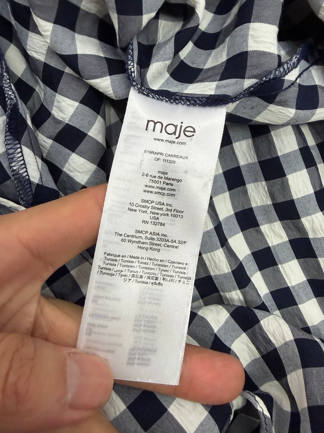 정품) 마쥬 블랙 체크 믹스 원피스 1 상품이미지8