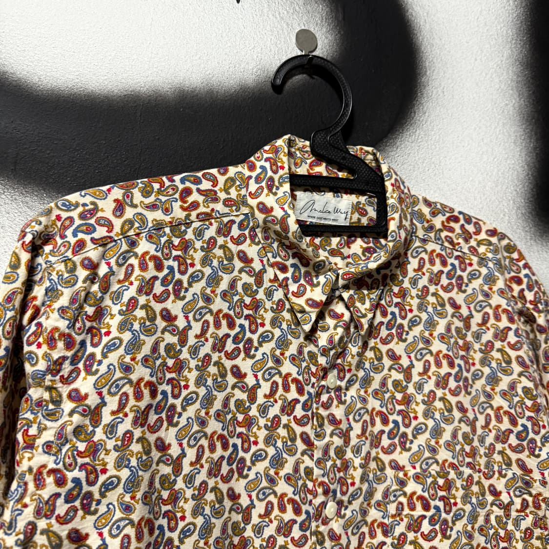 VTG 빈티지 페이즐리 풀 패턴 원 포켓 코튼 긴팔 셔츠 상품이미지3