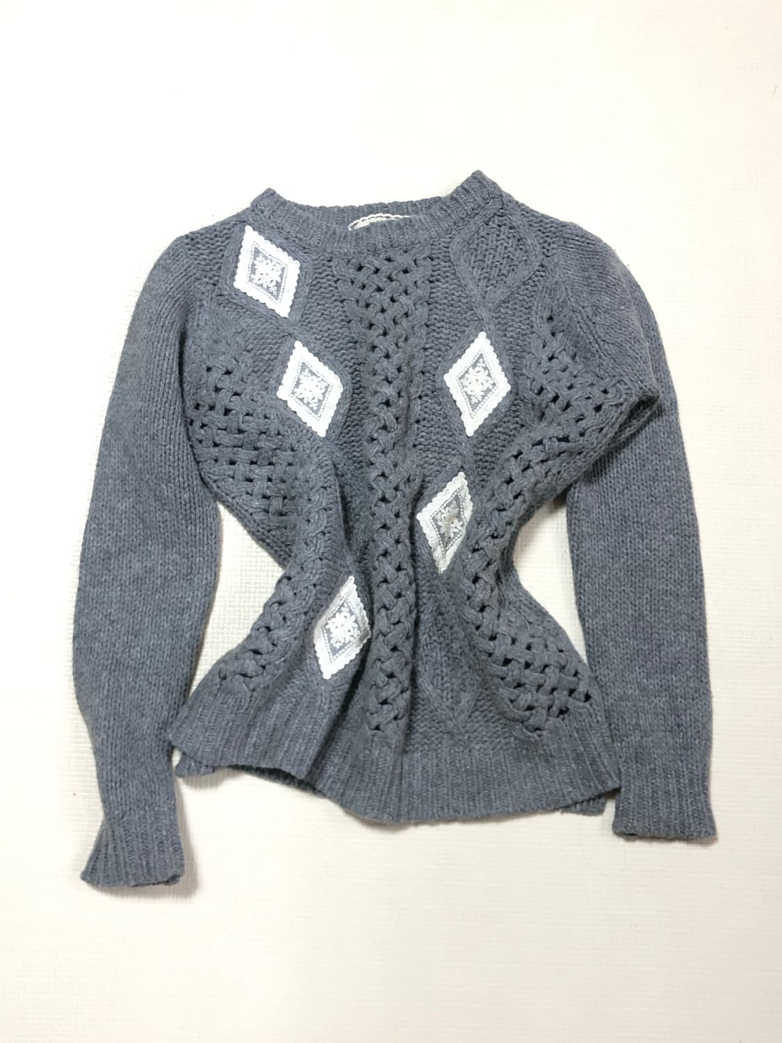 빈티지 그레이 레이스 니트 상품이미지7