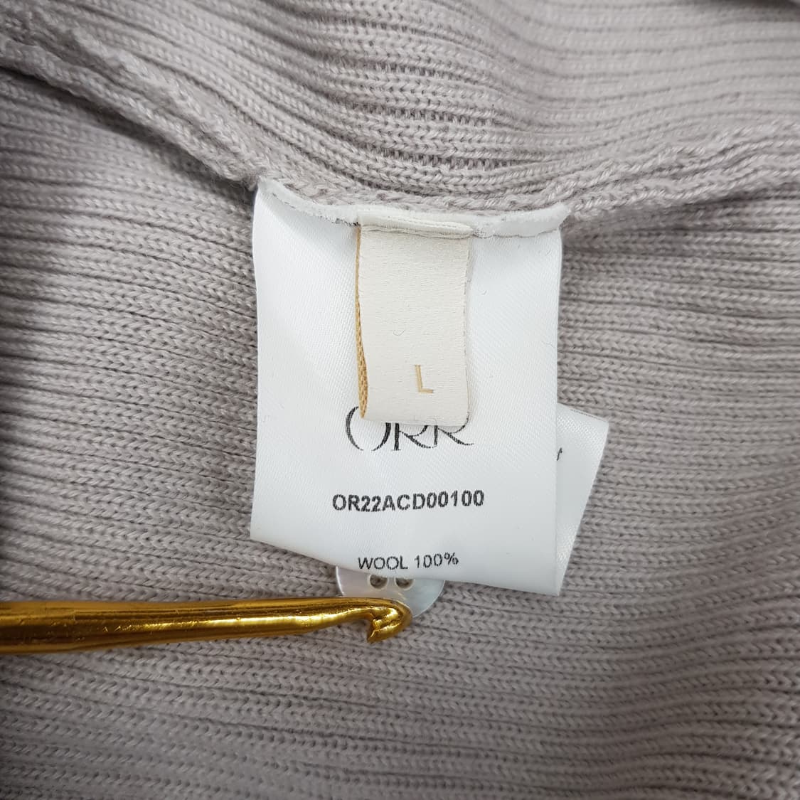 ORR 오르 울 100% 니트 카라 가디건 L사이즈 상품이미지6