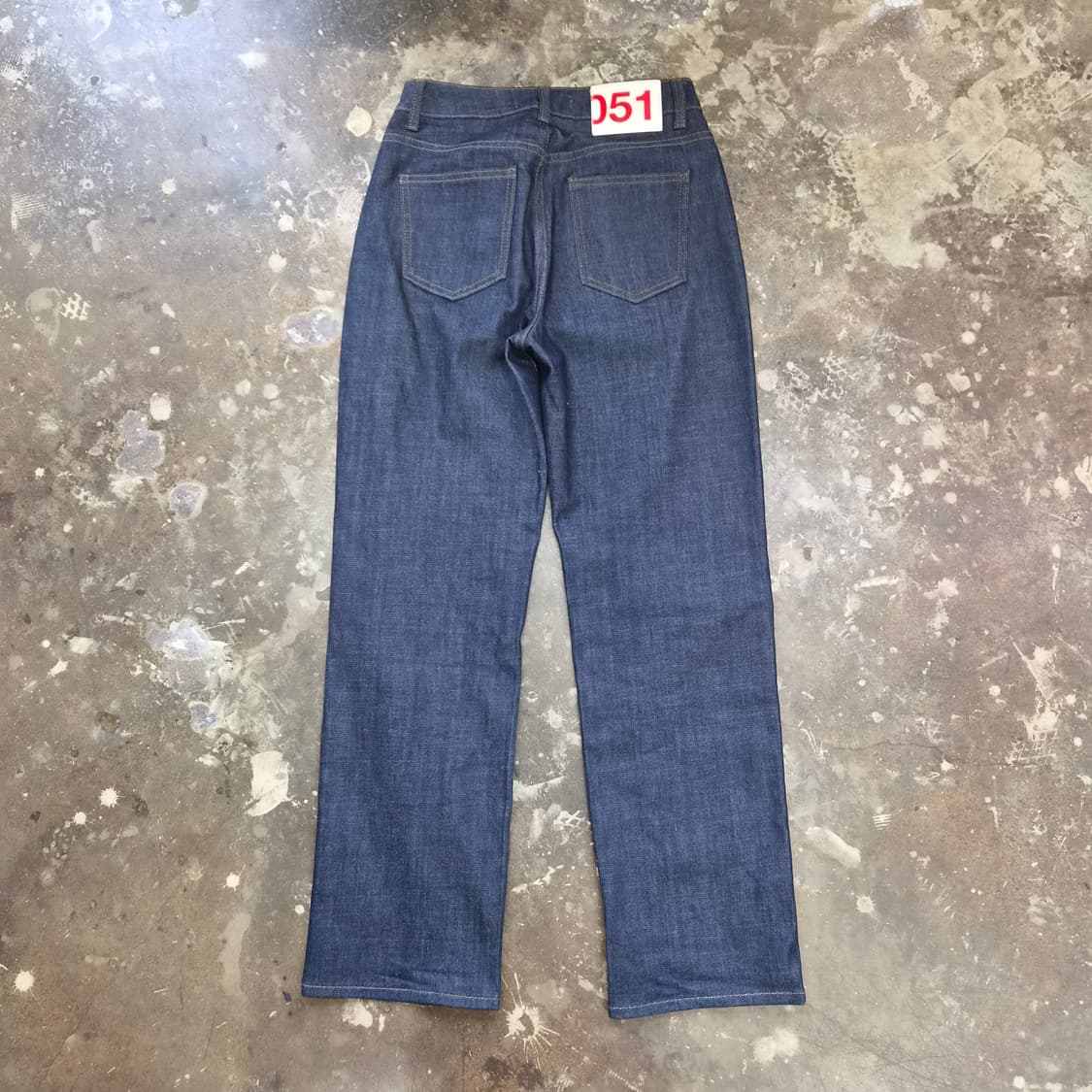 26) 플랙 로그 콘밀원단 하이라이즈 인디고 청바지 데님팬츠 상품이미지5