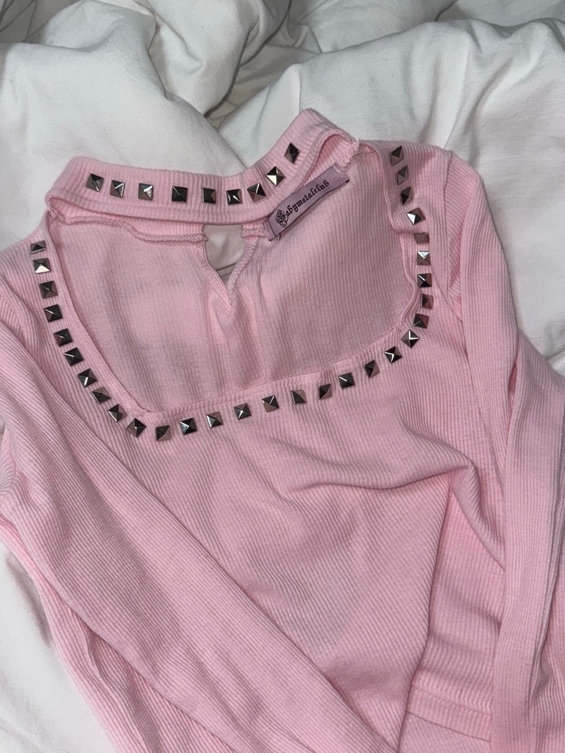 베메클 베이비메탈클럽 스터드 초커티 핑크 색상 갸루 히메갸루 상품이미지1