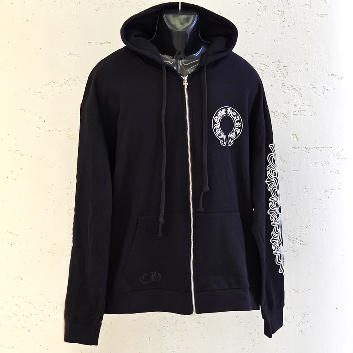 [XXL] 미사용 크롬하츠 말발굽 홀스슈 후드집업 블랙 C0106C057 상품이미지3