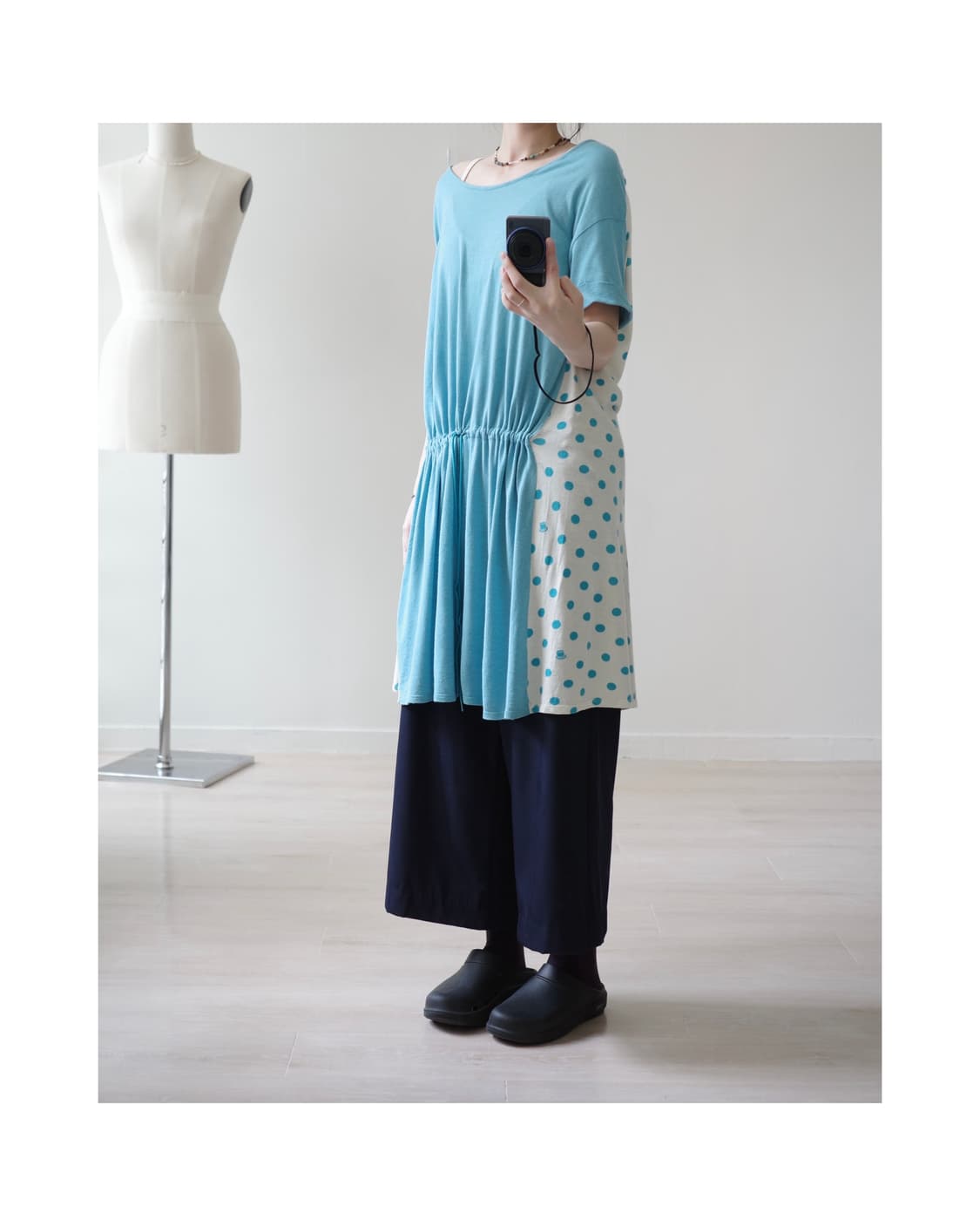 GRANIPH emerald dot drawstring one-piece 상품이미지6