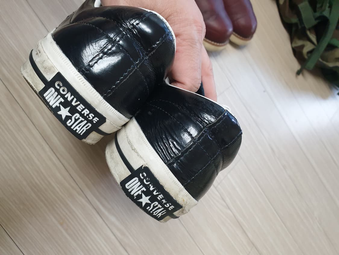 컨버스 원스타 블랙 레더 스니커즈(270-275) 상품이미지4