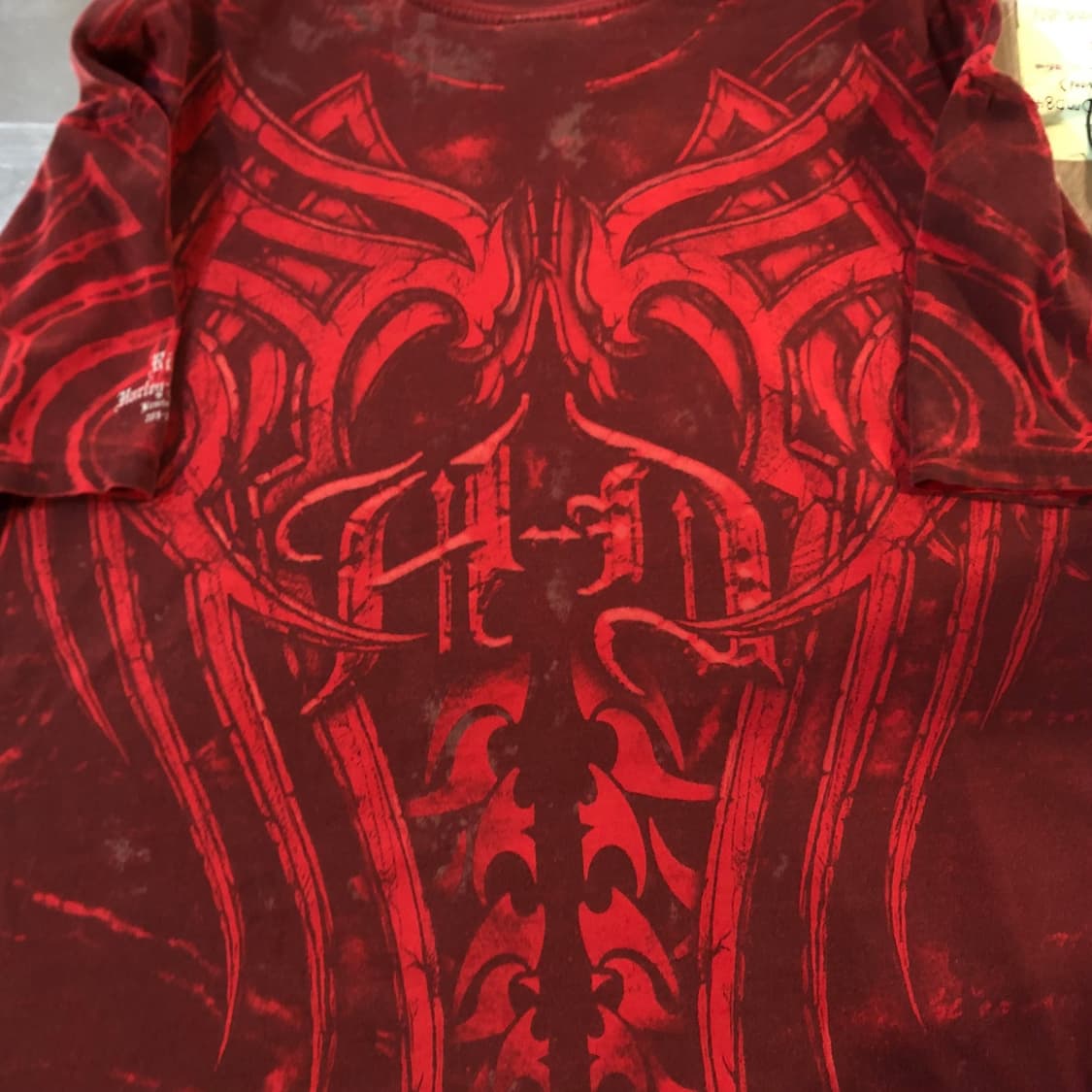 [NO.9] 할리데이비슨 y2k 버건디 반팔 티셔츠 상품이미지4