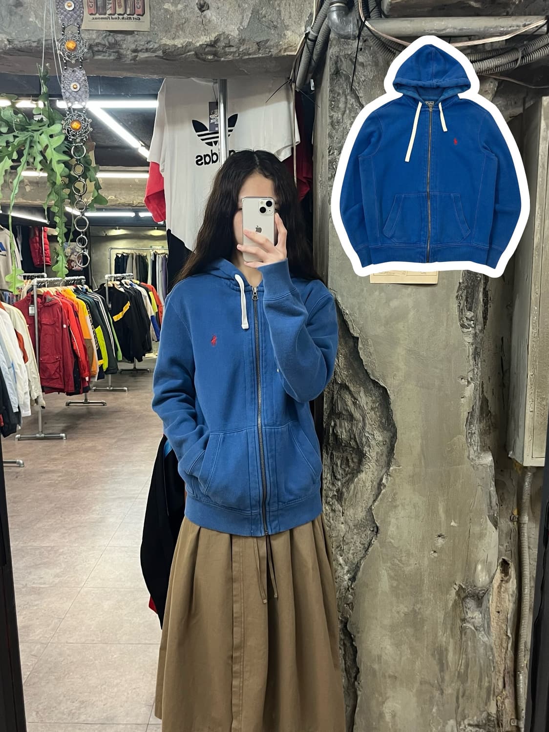 폴로 랄프로렌 후드집업 블루 M #csz1753 상품이미지1