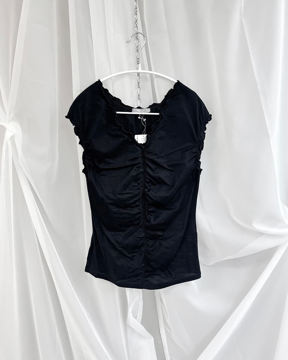 associer debois shirring slim top 상품이미지4