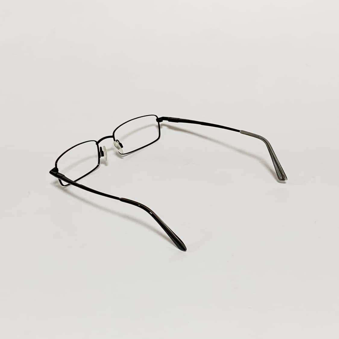 904 빈티지 데드스탁 Y2K 슬림 직사각 메탈 안경 블랙 프레임 픽키 상품이미지5
