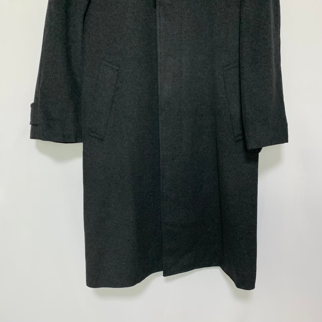 일본 빈티지 캐시미어 100% 롱코트 차콜 남녀공용 상품이미지9