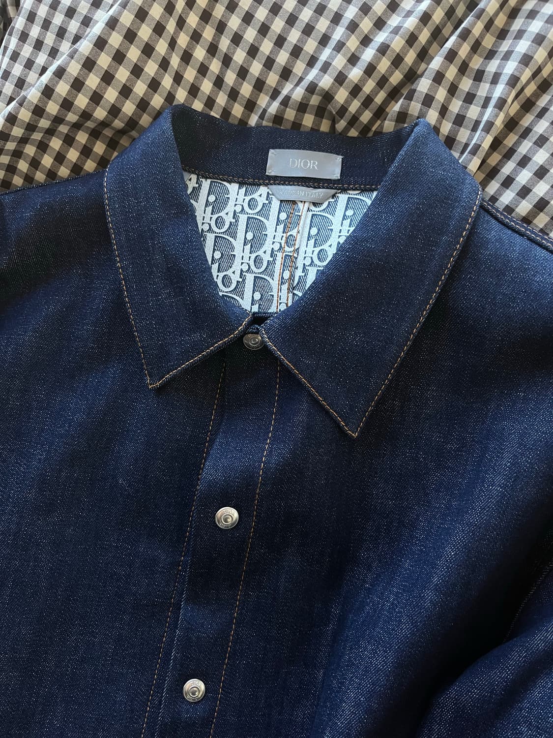 디올 / 오블리크 코튼 데님 오버셔츠 로우 블루 / 52 상품이미지3