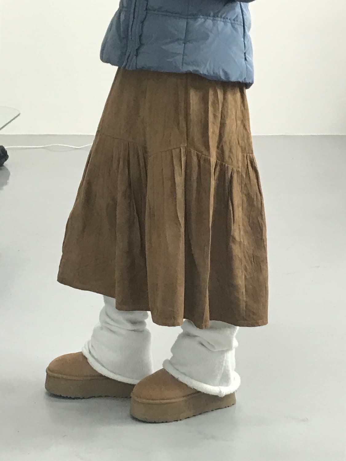  Jpn Brown Suede Midi Skirts 상품이미지3