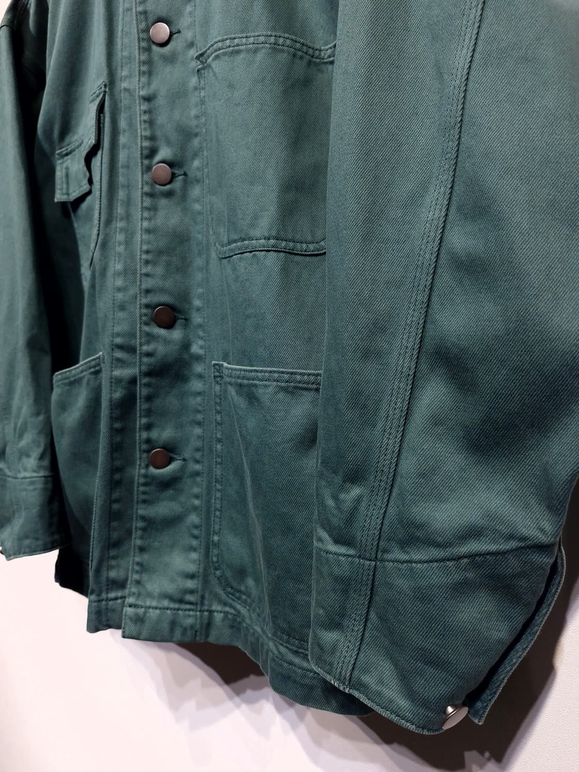 빔즈(BEAMS)데님 커버올 자켓 그린 상품이미지3