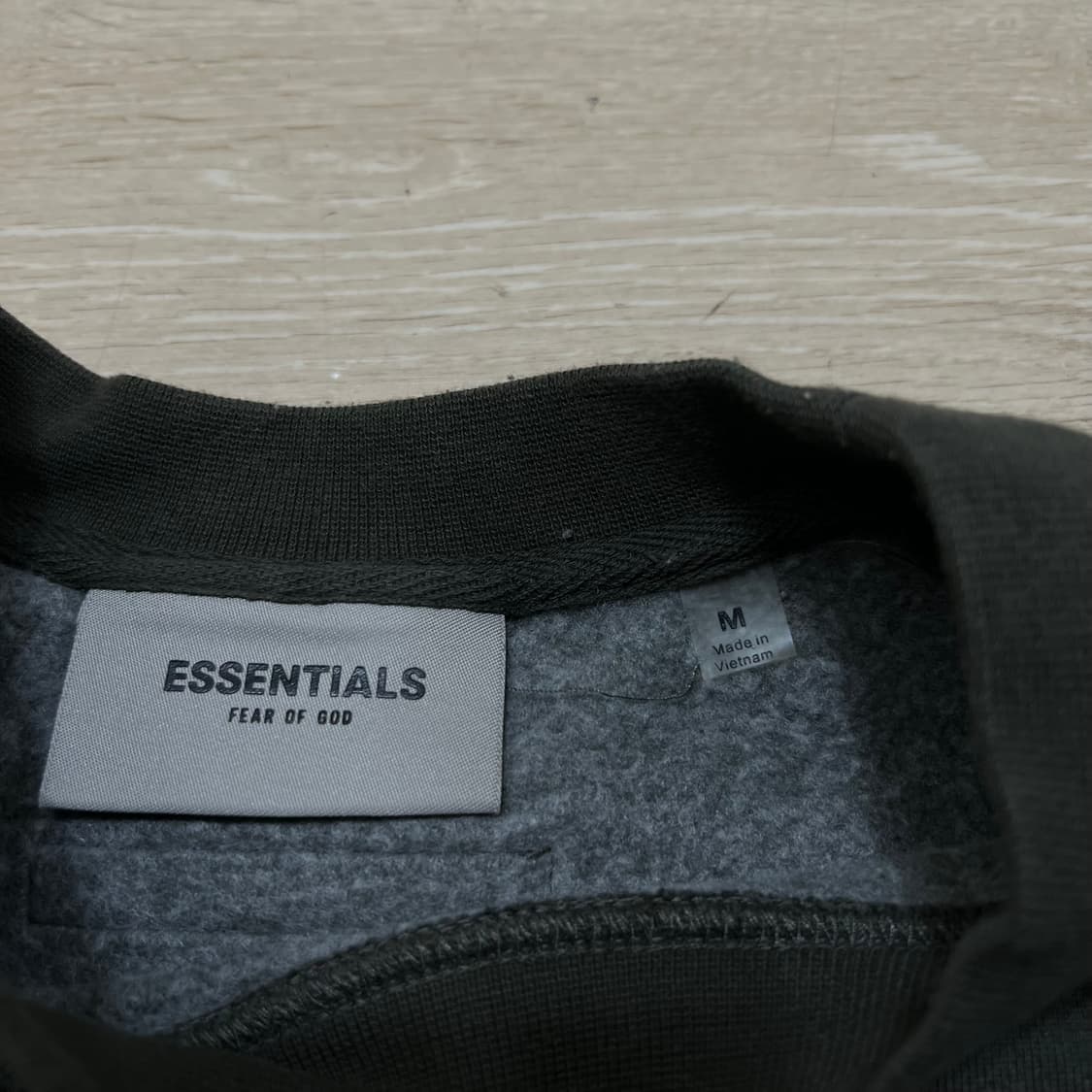 피어오브갓 에센셜 로고 기모 맨투맨 티셔츠 [다크카키] M/95 상품이미지7