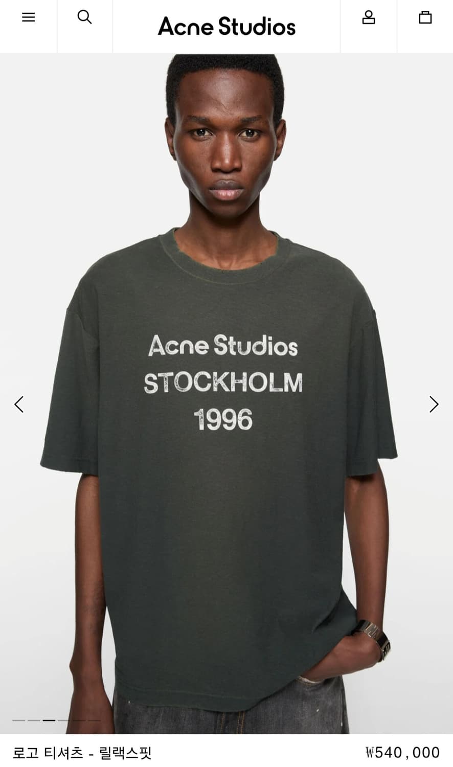 ACNE STUDIO 스톡홀름 반팔 티셔츠 사이즈 S 상품이미지1