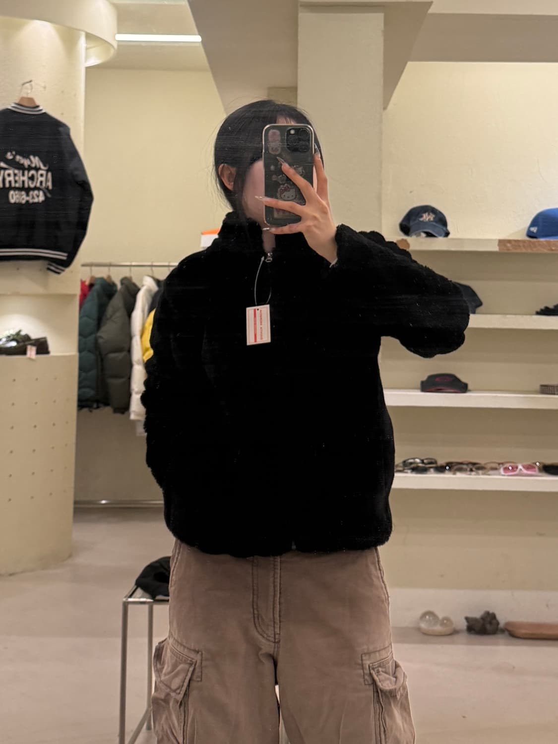 빈티지 블랙 페이크 퍼 자켓 U872 상품이미지1