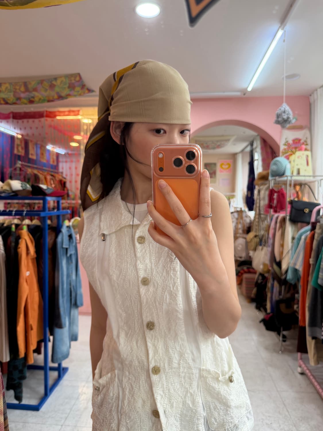 빈티지 스퀘어 패턴 스카프 상품이미지2