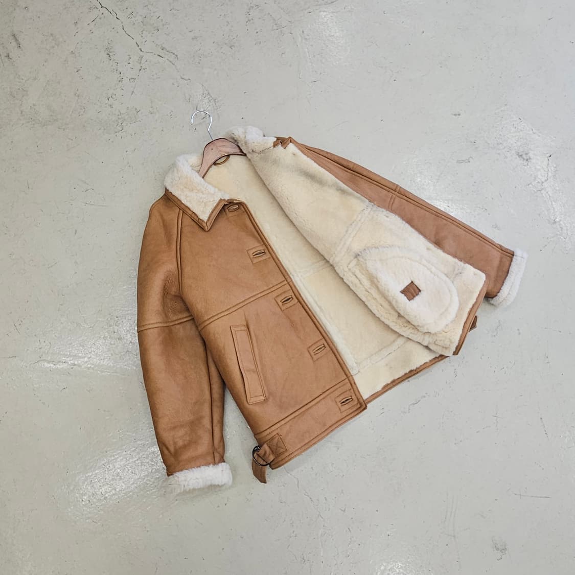 JPN SHEEPSKIN 쉽스킨 양가죽 양털 무스탕 빈티지 여성 오버핏 상품이미지5