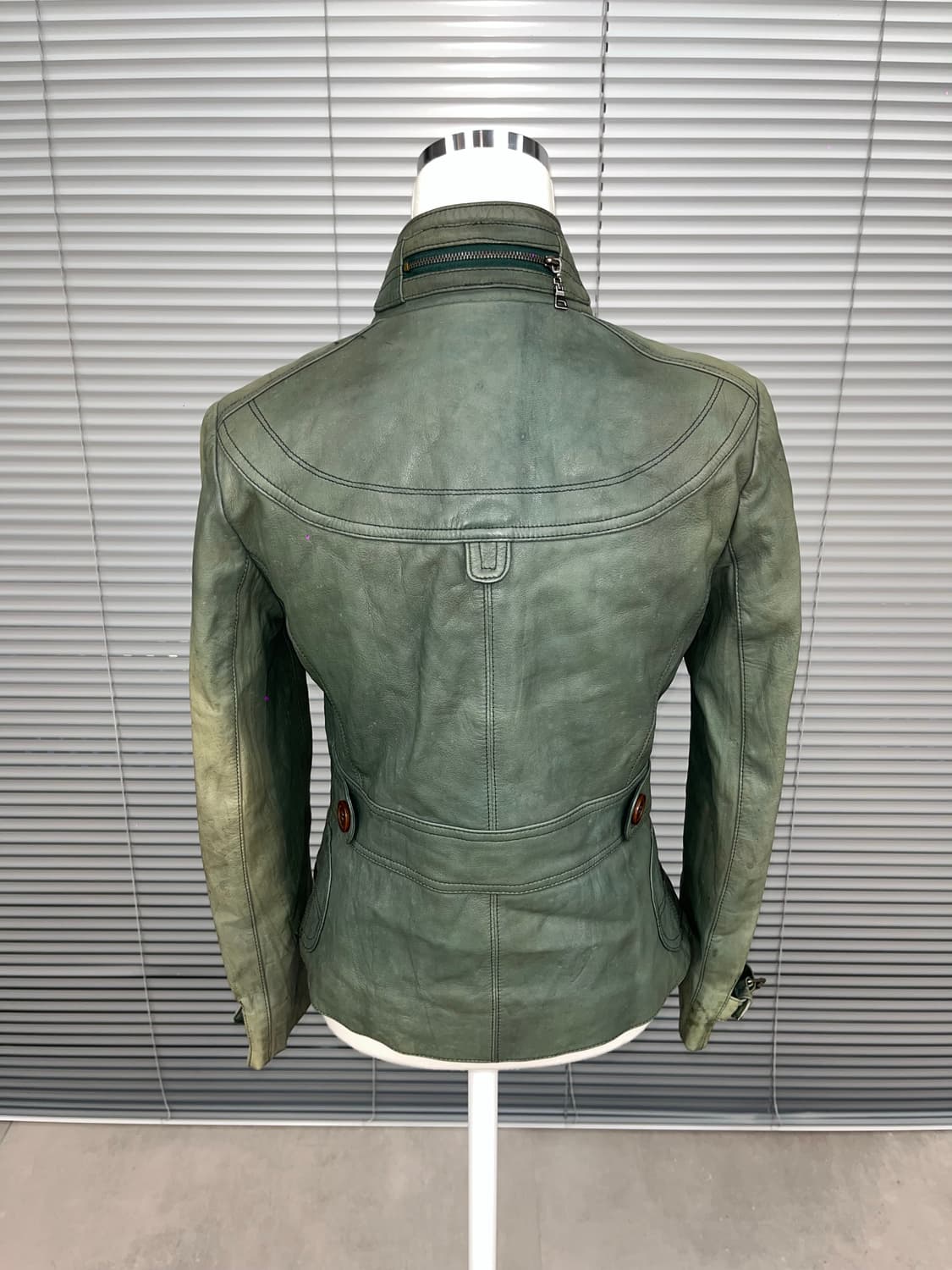 Japanese vintage green leather jacket 상품이미지8