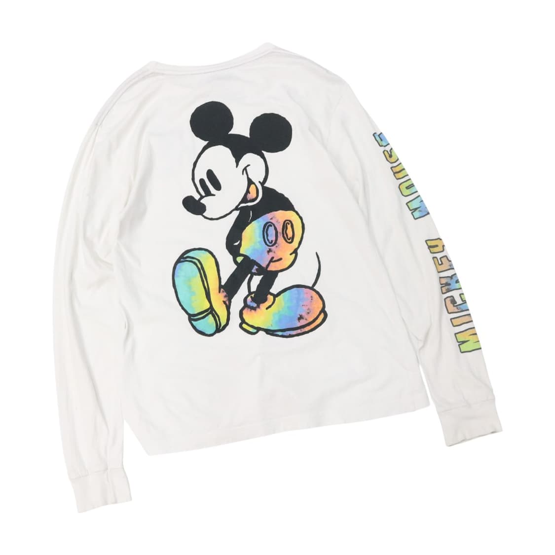 디즈니 정품 빈티지 미키 마우스 레인보우 다이 타이 롱 슬리브 (M) 상품이미지1