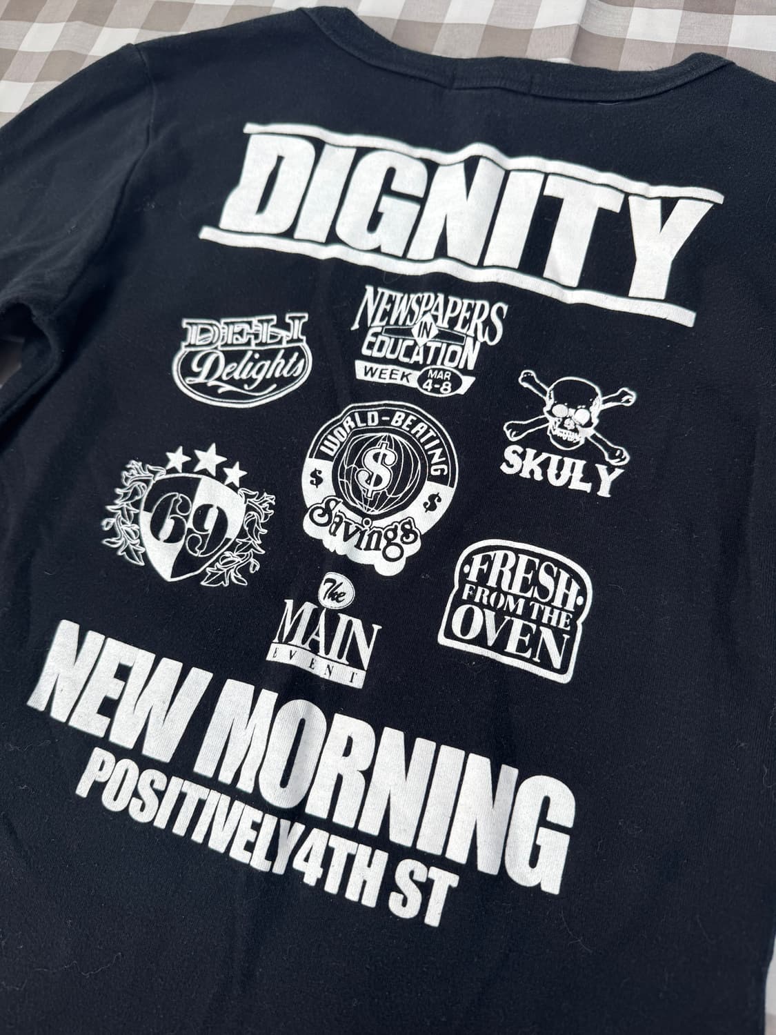 DIGNITY 블랙 프린팅 스컬 슬림 긴팔 티셔츠 락 펑크 힙 스트릿 상품이미지6