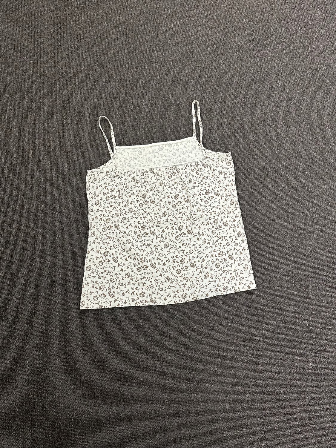 3L)Japanese vintage 여성 플라워 패턴 레이스 디테일 나시 상품이미지5