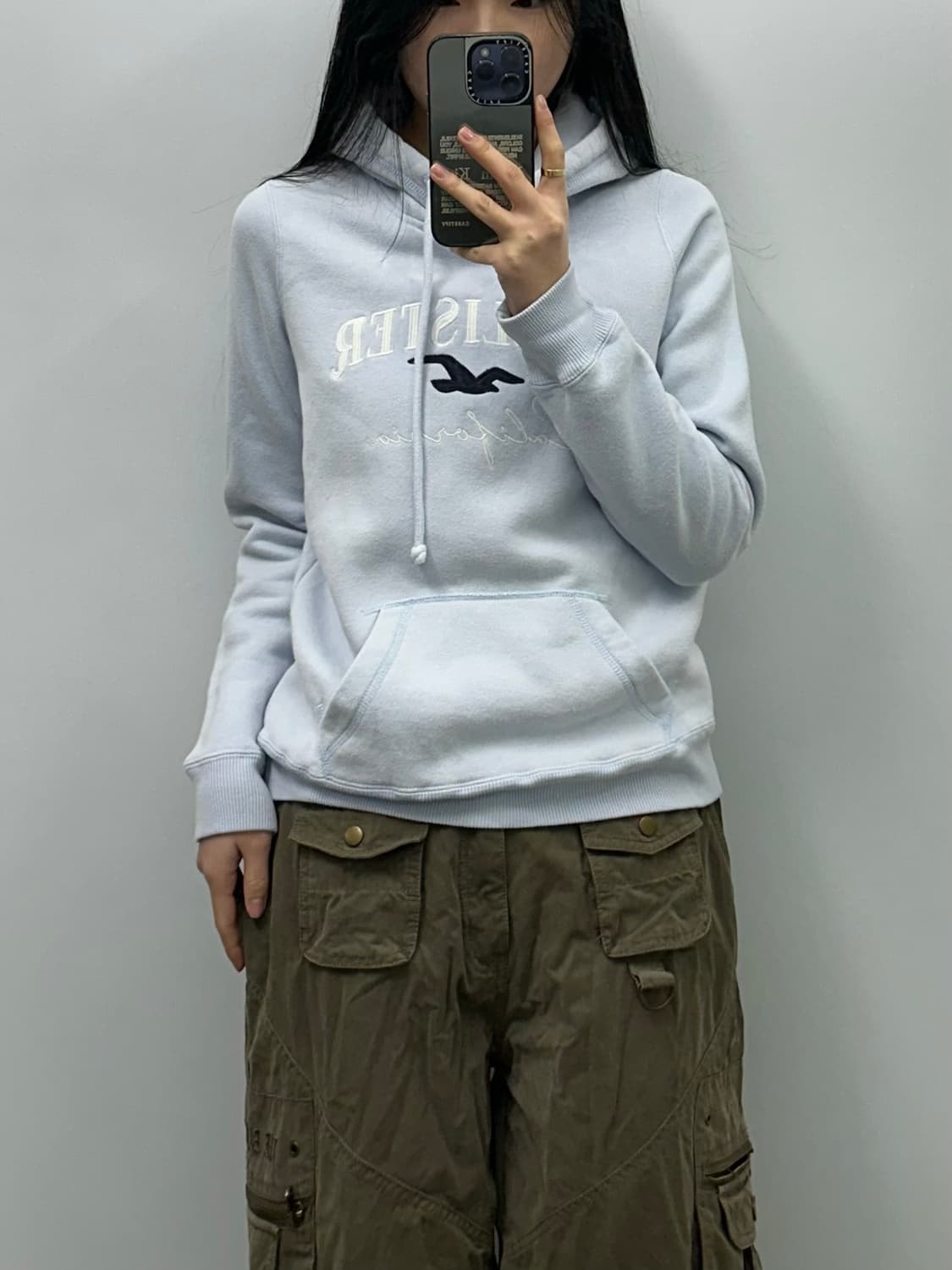 홀리스터 빅로고 스카이블루 후드티 상품이미지1