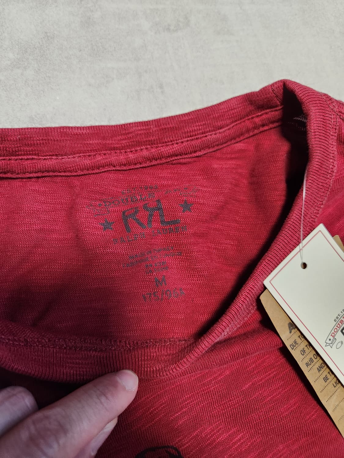 [M 새상품] RRL 바이크 티셔츠 레드 버건디 상품이미지3