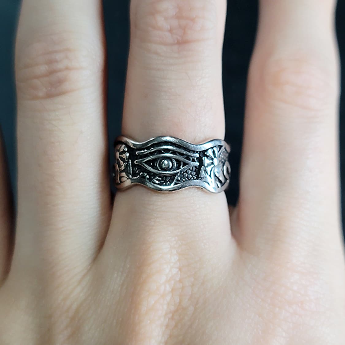 Apert 실버 남자 엔틱 빈티지 명품 일루미나티 호루스의눈 반지 상품이미지7