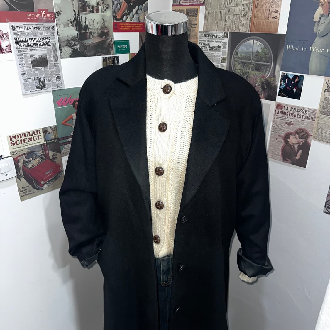 빈티지 미아카르나 퓨어 캐시미어 롱 코트L 상품이미지2