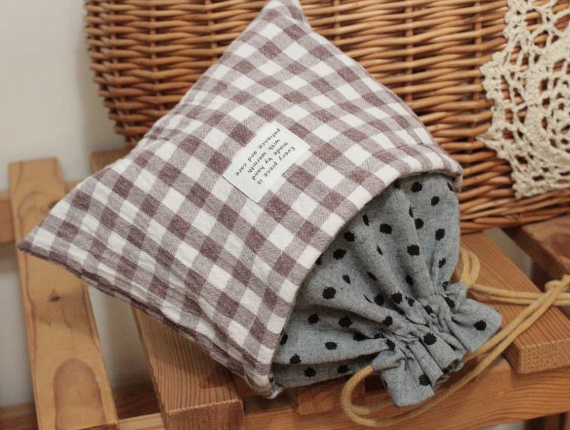 핸드메이드 도트 스트링 파우치  상품이미지1