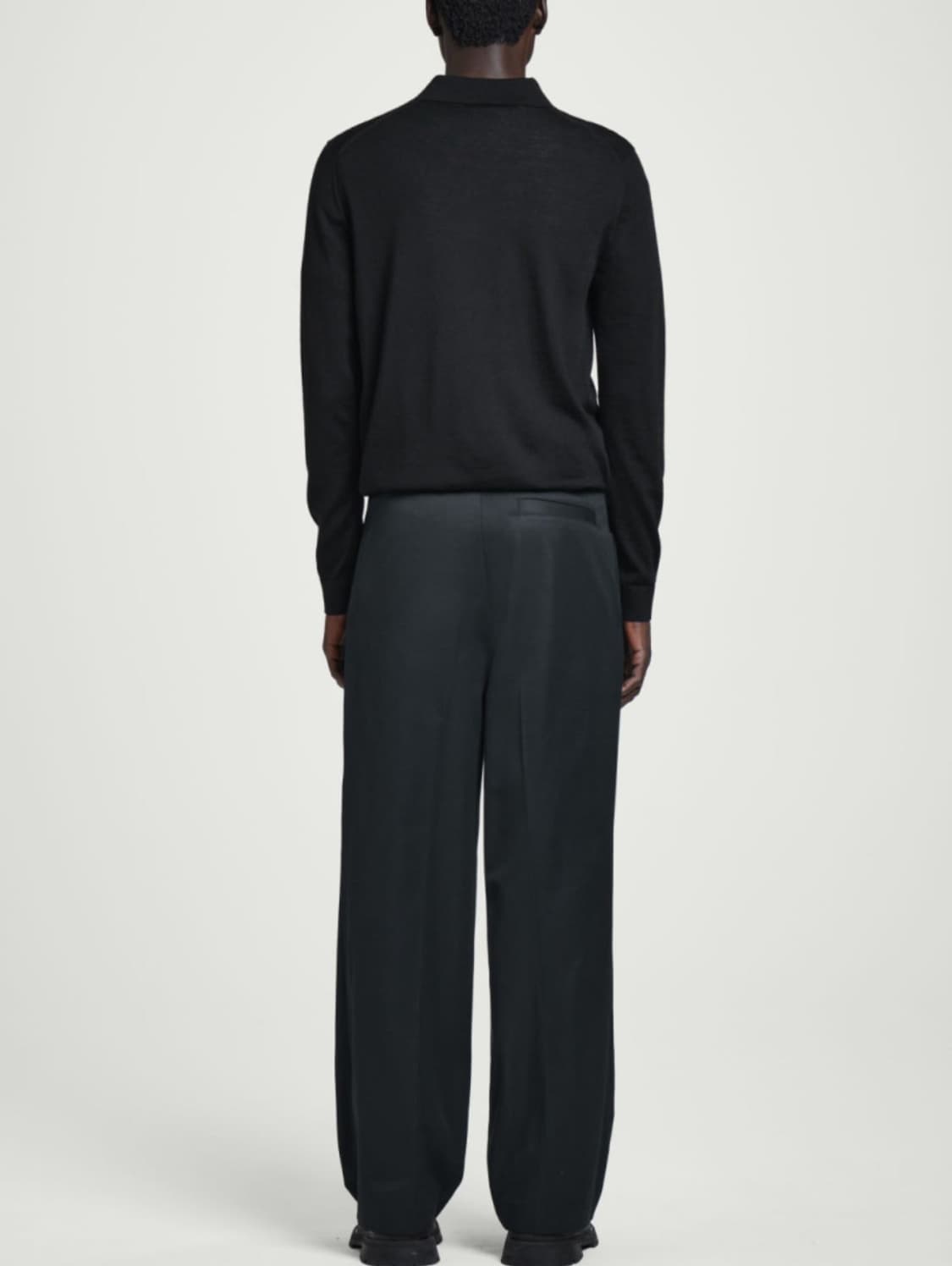 [코스] 남성 네이비 와이드 원턱 팬츠 상품이미지3