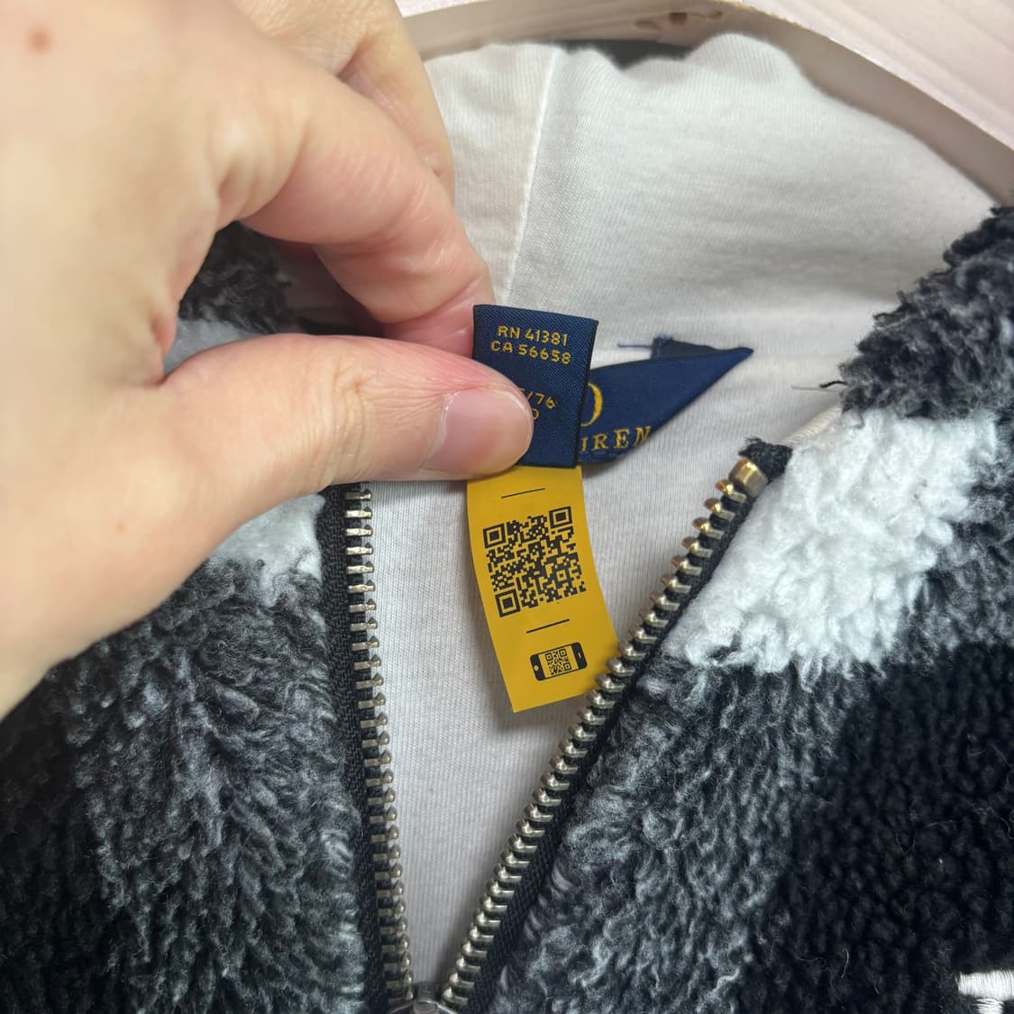 폴로 랄프로렌 체크패턴 플리스 후드집업 상품이미지4