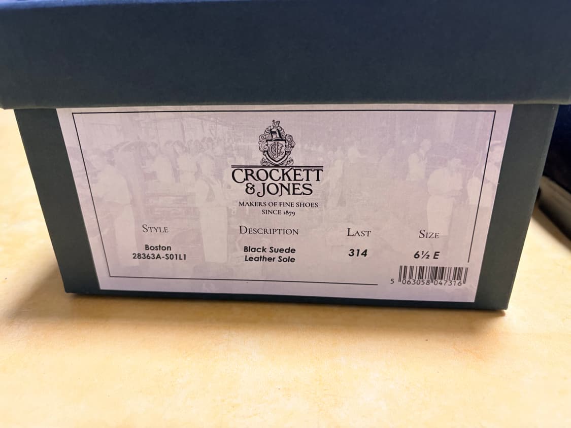 새상품) 크로켓 앤 존스 보스턴 블랙 스웨이드 로퍼 6.5UK 상품이미지2