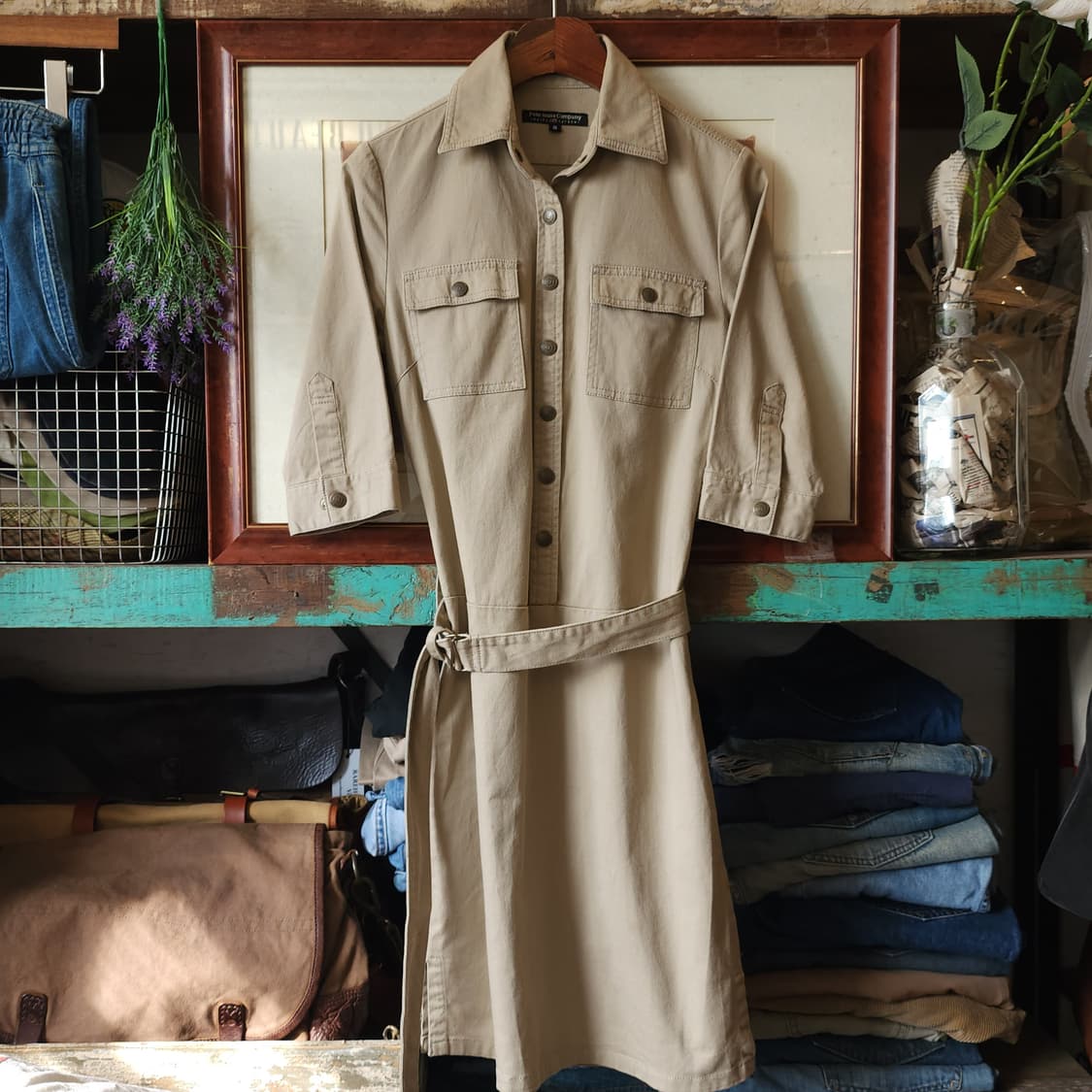 00년대 폴로 진스 컴퍼니 사파리 벨트 코튼 원피스 S 상품이미지1