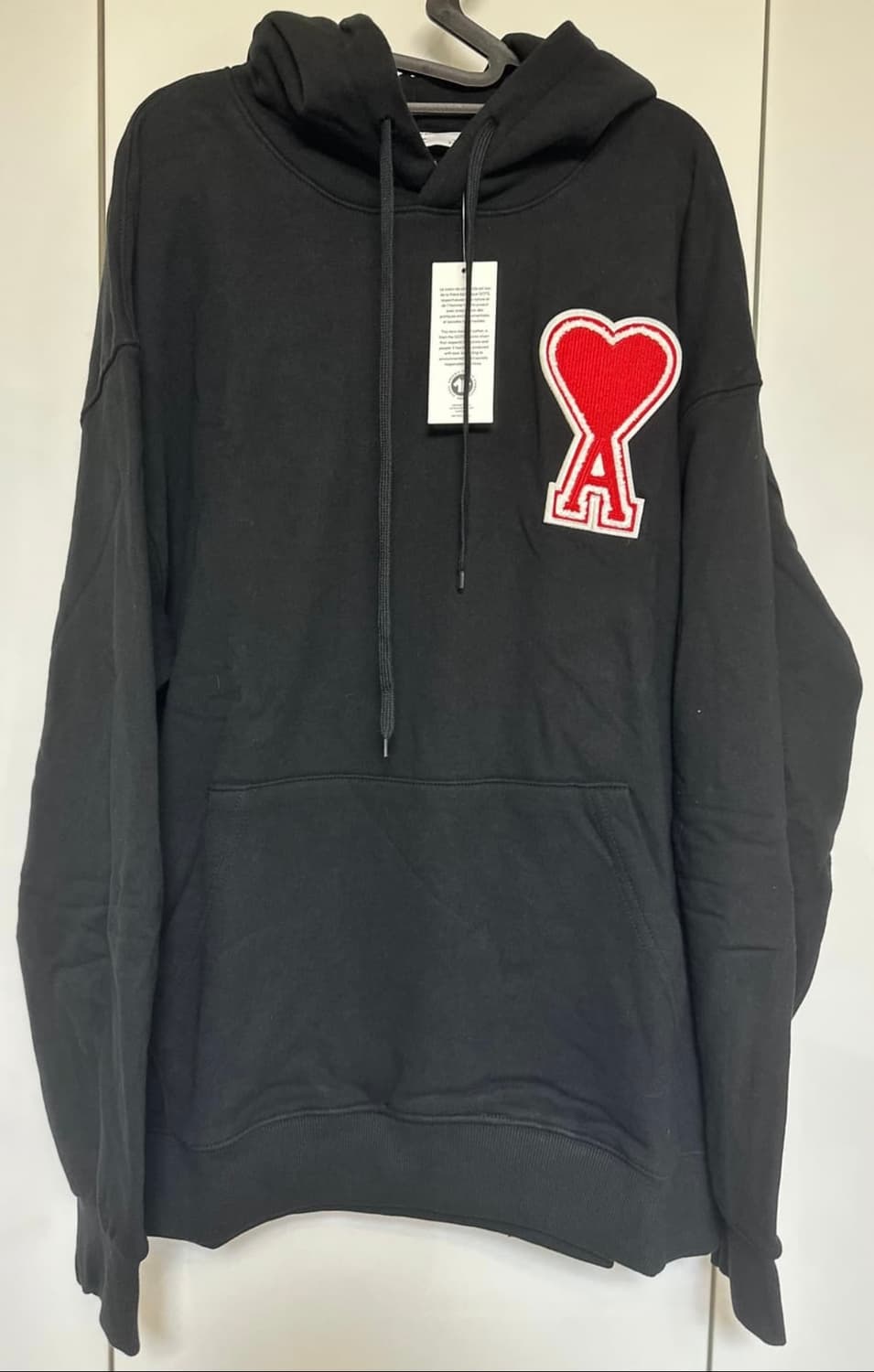 아미 하트 로고 블랙 후드티 상품이미지1