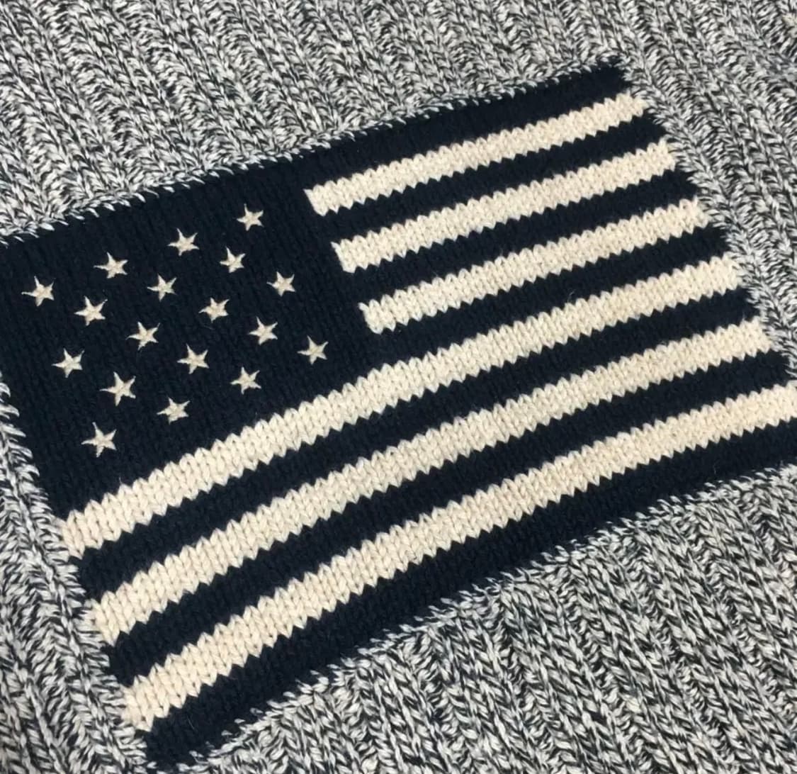 폴로 90s 블랙 앤 그레이 성조기 니트AA08 상품이미지3