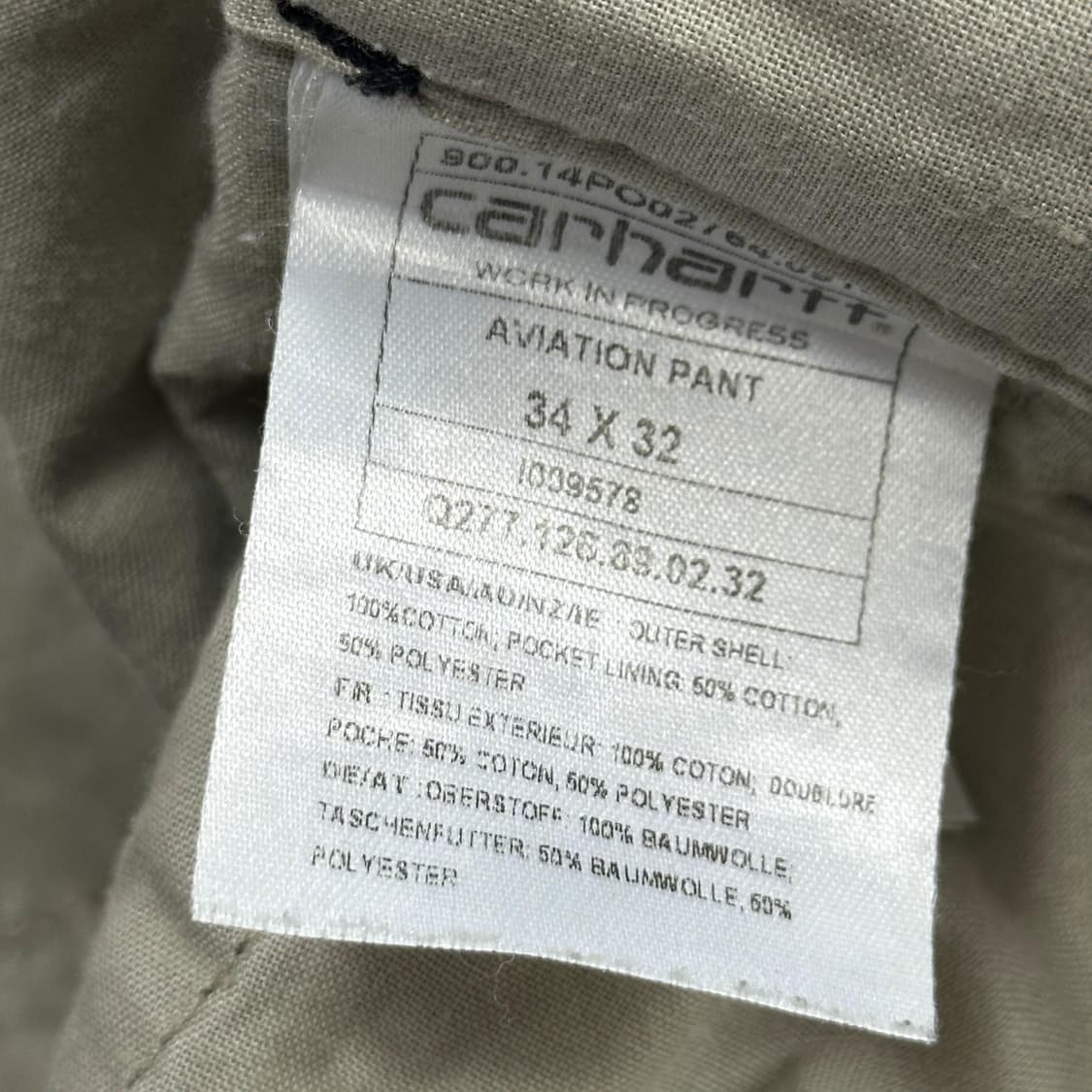 칼하트 wip 블랙 워싱 카고팬츠 (34인치) 상품이미지9