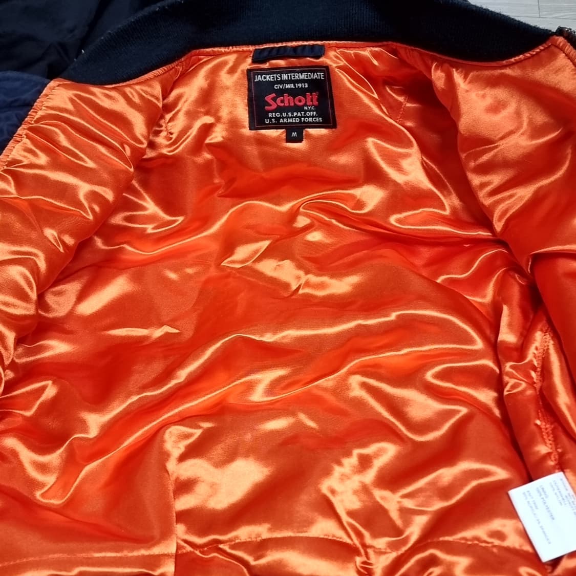 Schott 쇼트 블루종 ma-1 항공점퍼 네이비[95-100) 상품이미지6