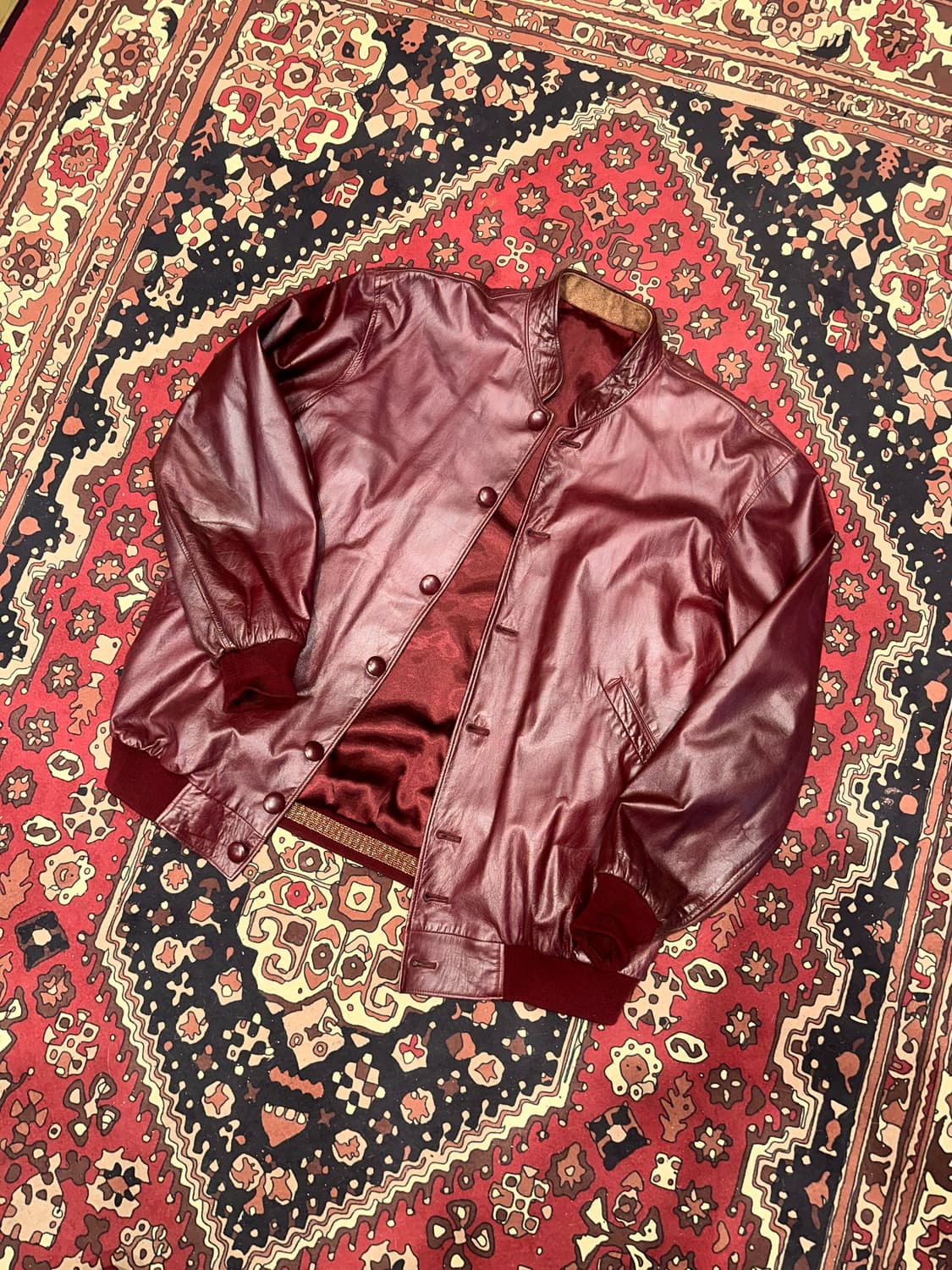 ( XL ) 빈티지가죽자켓 항공점퍼 오버핏가죽 양가죽 아메카지  상품이미지5